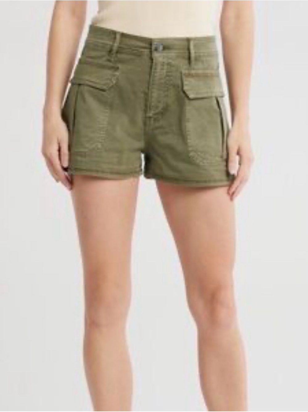 Veronica Beard Mallory Utility Olive Cargo Shorts
